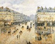 Camille Pissarro Theater Square, the French rain oil painting on canvas